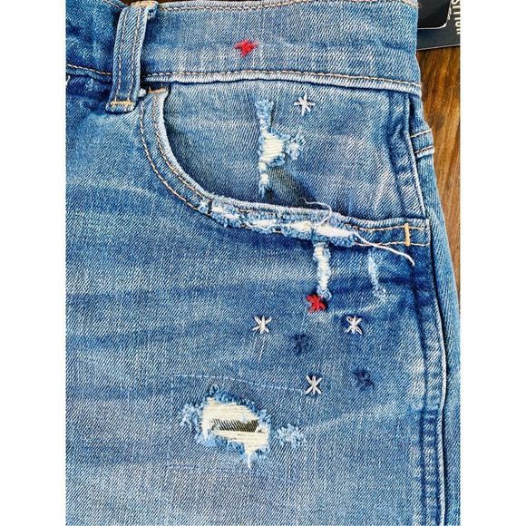 Hollister Vintage Short • High Rise • Distressed • Embroidered • Size 3 Jean Sho - Picture 6 of 6